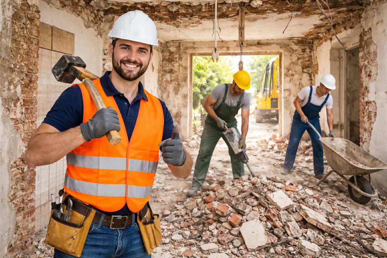 Régi melléképület bontása